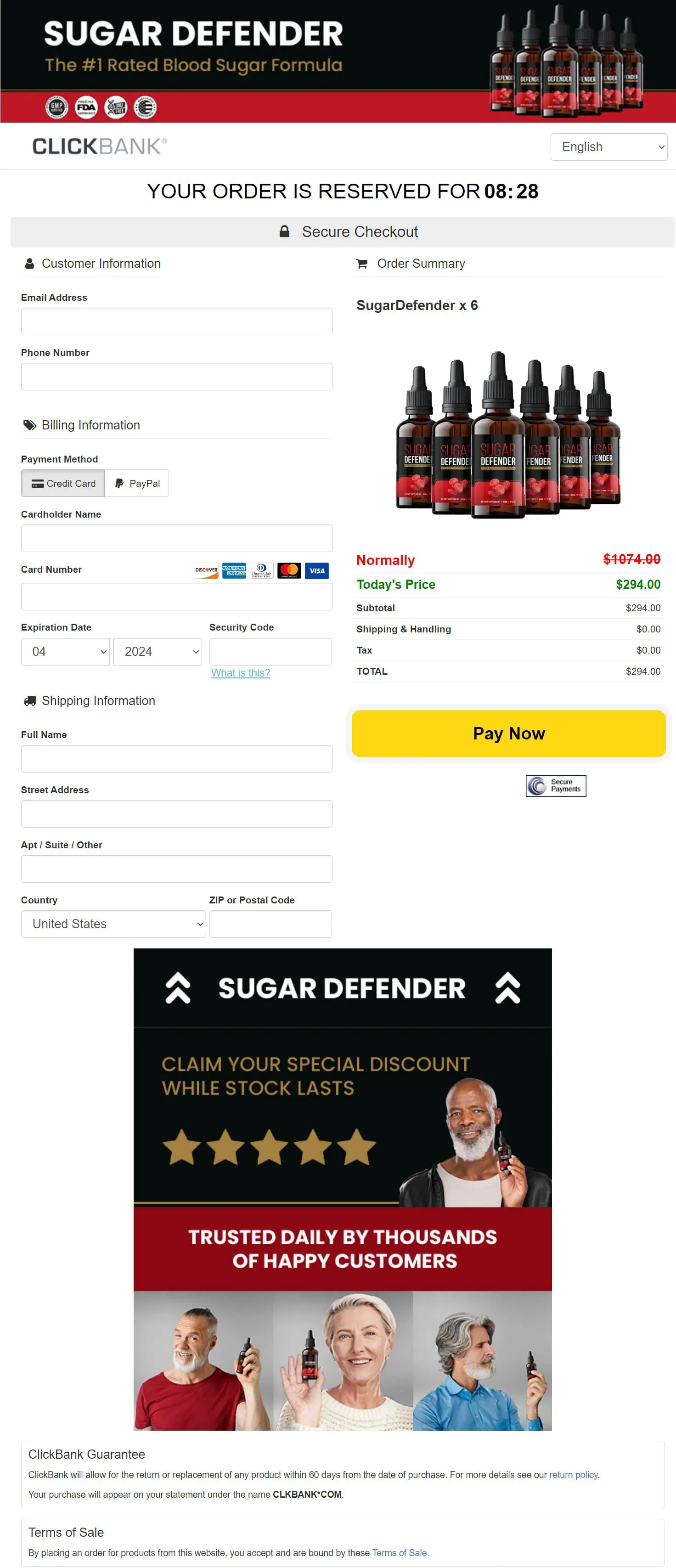 Sugar Defender Sugar Defender - Order Page